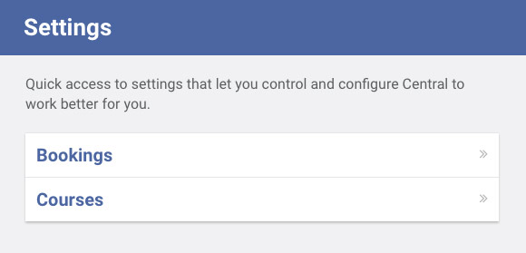 Screencapture of Settings