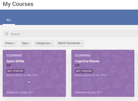 Screencapture of accessing eLearning
